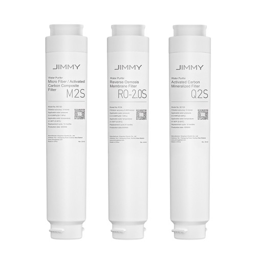 Zestaw wkładów filtrujących do filtrów do wody JIMMY (1 M2S + 1 RO-2.0S + 1 Q2S), przeznaczony do modeli JIMMY R9 i R9 PRO