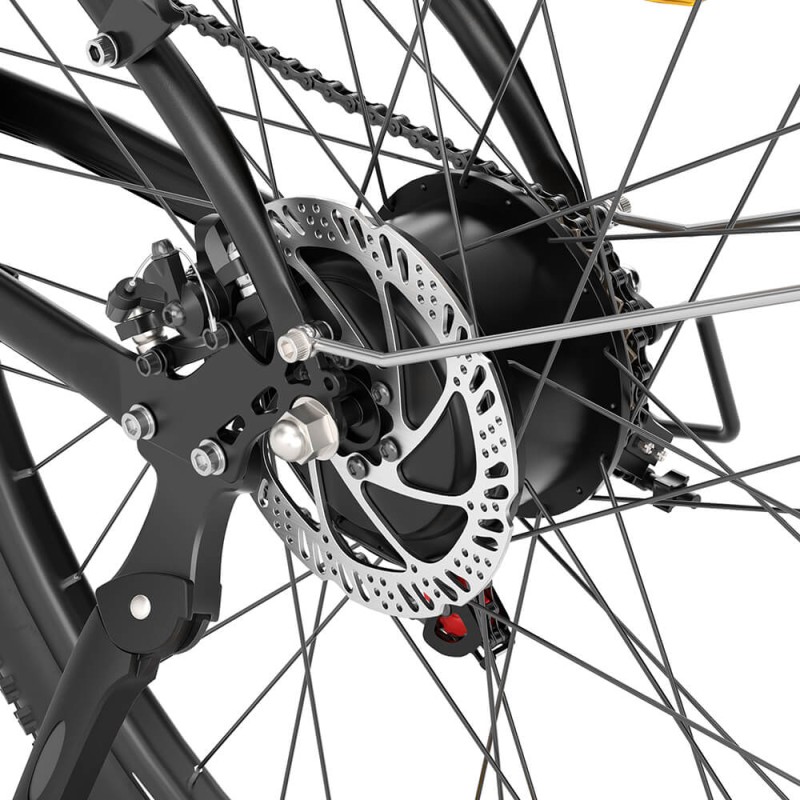 Touroll J1 Trekkingowy rower elektryczny, zasięg 100 km, 7-biegowa przerzutka Shimano - Czarny