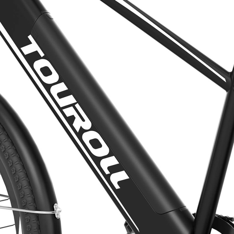 Touroll J1 Trekkingowy rower elektryczny, zasięg 100 km, 7-biegowa przerzutka Shimano - Czarny