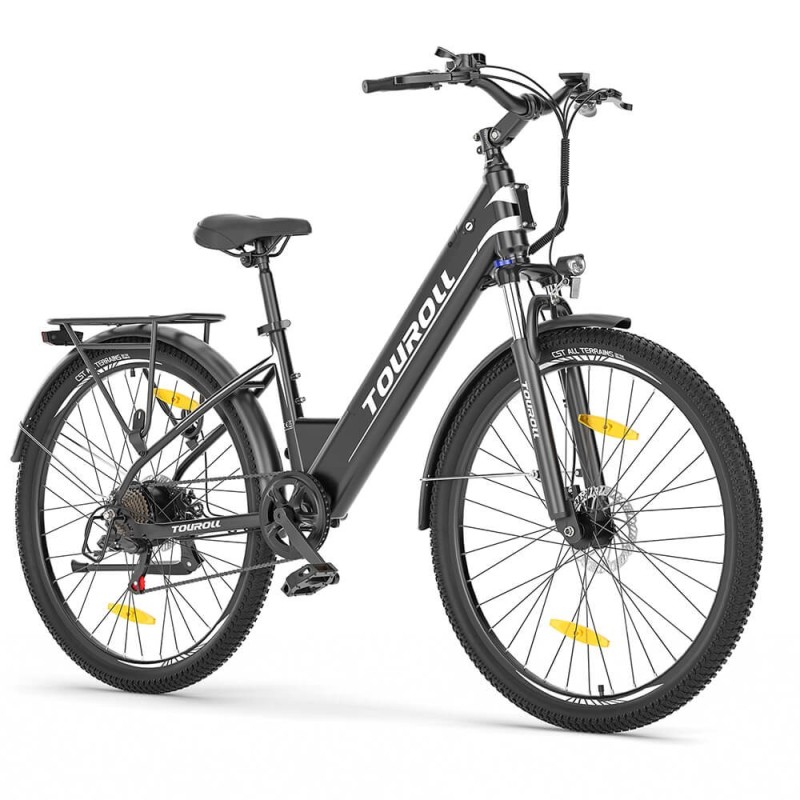 Touroll J1 ST Rower elektryczny trekkingowy, silnik 250 W i akumulator 15,6 Ah, zasięg 100 km – Czarny