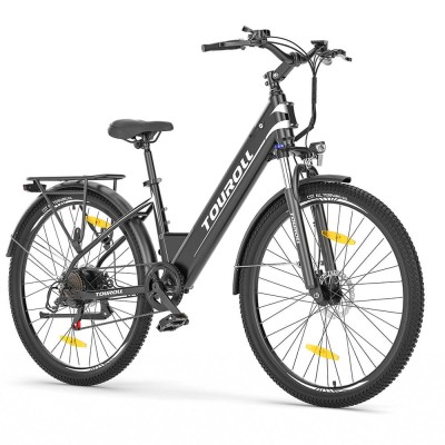 Touroll J1 ST Rower elektryczny trekkingowy, silnik 250 W i akumulator 15,6 Ah, zasięg 100 km – Czarny