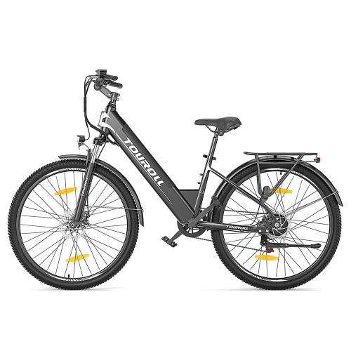 Touroll J1 ST Rower elektryczny trekkingowy, silnik 250 W i akumulator 15,6 Ah, zasięg 100 km – Czarny