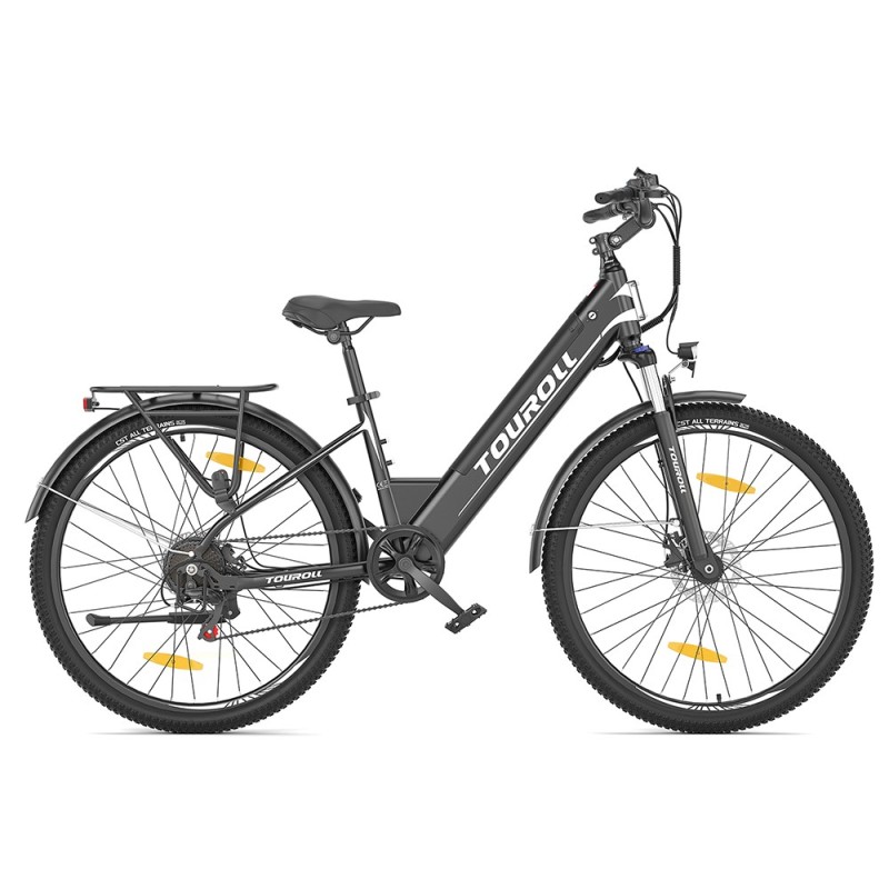 Touroll J1 ST Rower elektryczny trekkingowy, silnik 250 W i akumulator 15,6 Ah, zasięg 100 km – Czarny