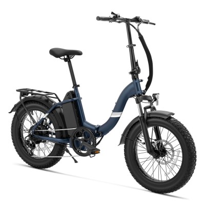 Touroll S2 Rower elektryczny z niską ramą, opony terenowe typu fat o średnicy 4,0 cali, zasięg 150 km – Niebieski