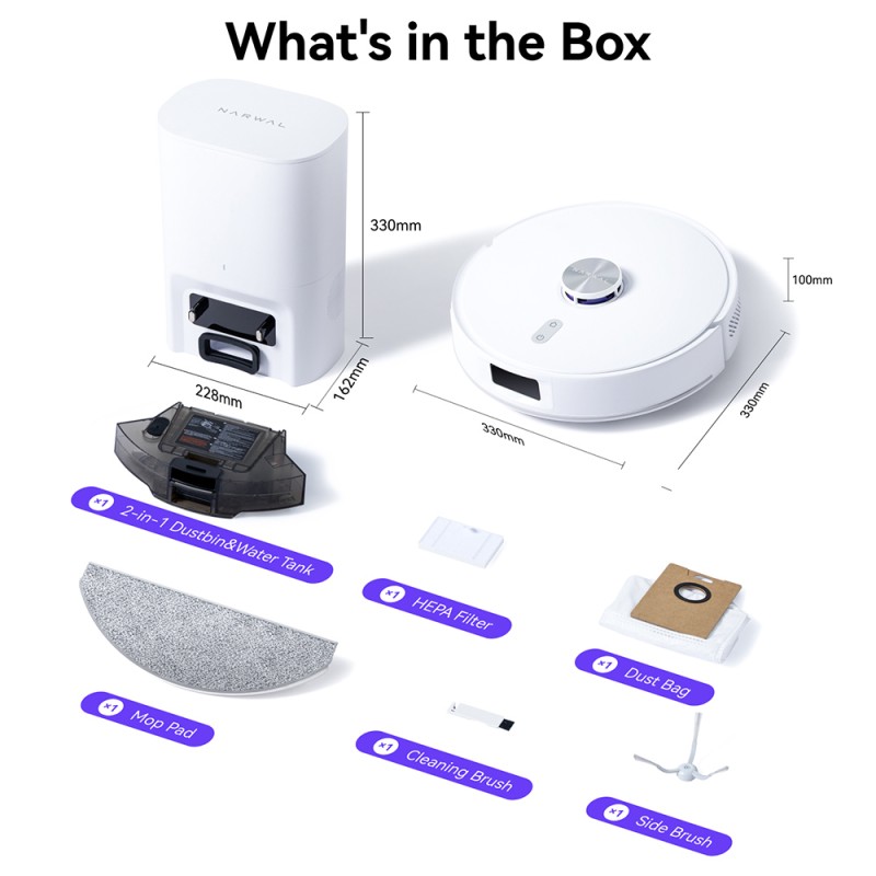 Zestaw robot sprzątający Narwal Freo S z  5 worków na kurz