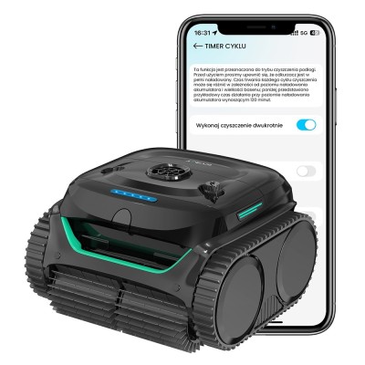 WYBOT C2 Bezprzewodowy robot do czyszczenia basenów, czyszczenie ścian i linii wody - Czarny+Zielony