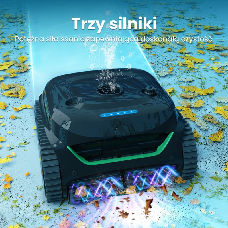 WYBOT C2 Bezprzewodowy robot do czyszczenia basenów, czyszczenie ścian i linii wody - Czarny+Zielony