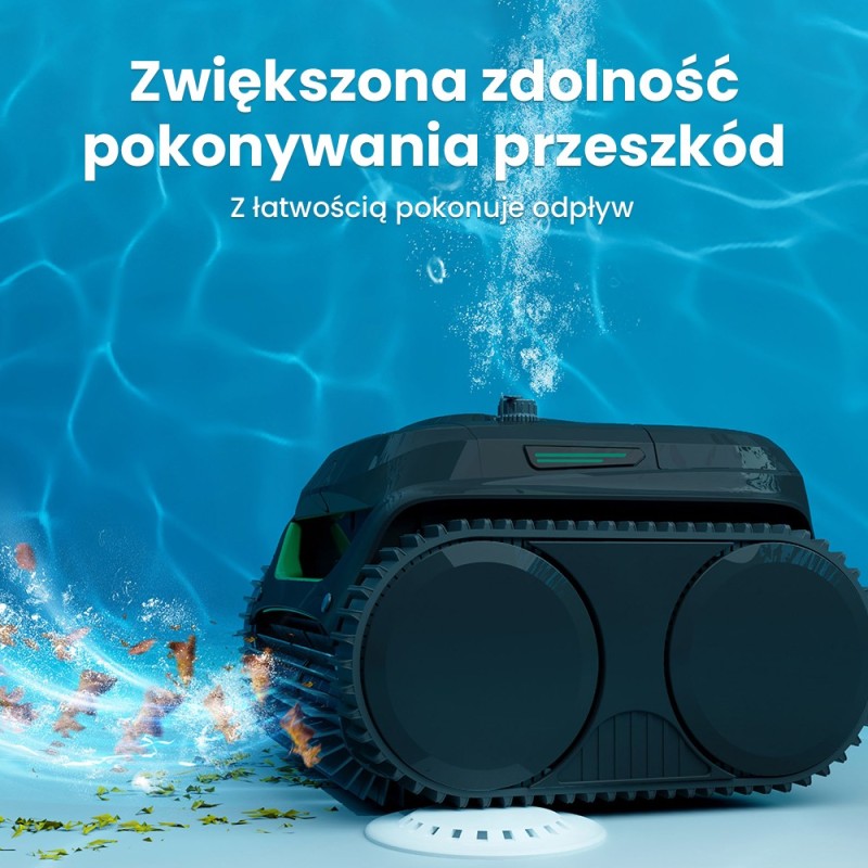 WYBOT C2 Bezprzewodowy robot do czyszczenia basenów, czyszczenie ścian i linii wody - Czarny+Zielony