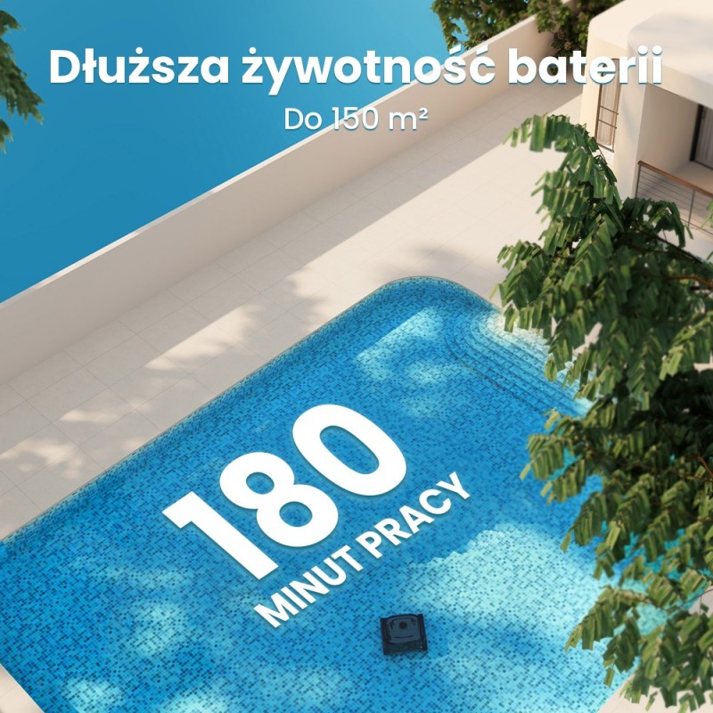 WYBOT C2 Bezprzewodowy robot do czyszczenia basenów, czyszczenie ścian i linii wody - Czarny+Zielony