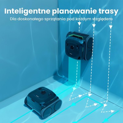 WYBOT C2 Bezprzewodowy robot do czyszczenia basenów, czyszczenie ścian i linii wody - Czarny+Zielony
