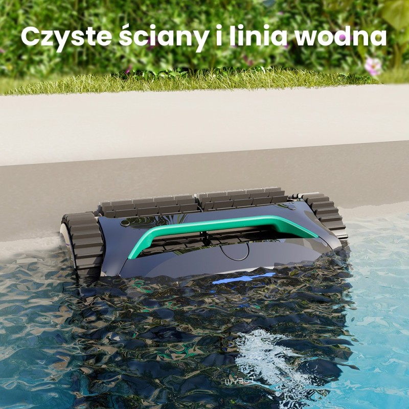 WYBOT C2 Bezprzewodowy robot do czyszczenia basenów, czyszczenie ścian i linii wody - Czarny+Zielony