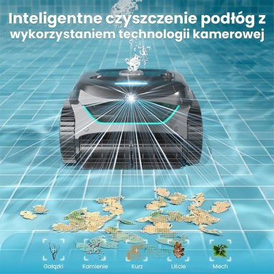 WYBOT C2 Vision Bezprzewodowy robot do czyszczenia basenów, wykrywanie śmieci kamerą AI - Czarny+Zielony