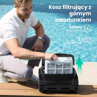 WYBOT C2 Vision Bezprzewodowy robot do czyszczenia basenów, wykrywanie śmieci kamerą AI - Czarny+Zielony