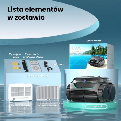 WYBOT C2 Vision Bezprzewodowy robot do czyszczenia basenów, wykrywanie śmieci kamerą AI - Czarny+Zielony