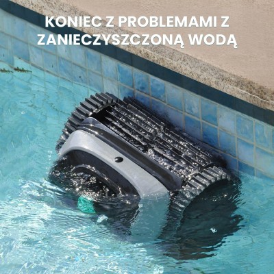 Bezprzewodowy robot do czyszczenia basenów WYBOT C1, 150 minut czasu pracy, wspinanie się po ścianach - Szaro-zielony