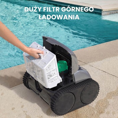 Bezprzewodowy robot do czyszczenia basenów WYBOT C1, 150 minut czasu pracy, wspinanie się po ścianach - Szaro-zielony