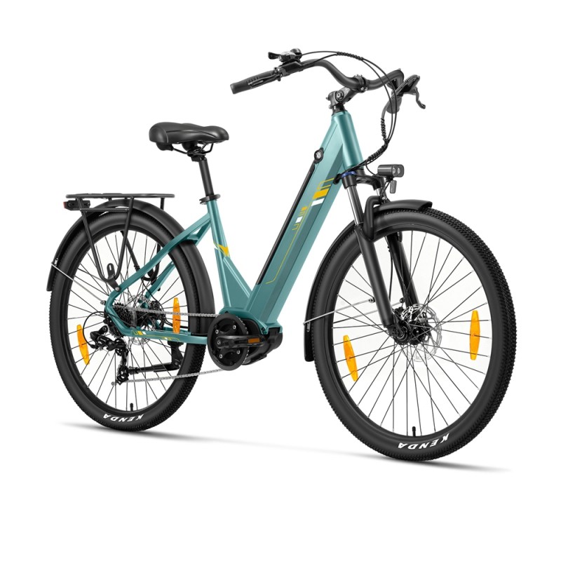 Touroll Urbano 3 Rower elektryczny, silnik o średnim momencie obrotowym 70 Nm, zasięg 120 km - Turkusowy
