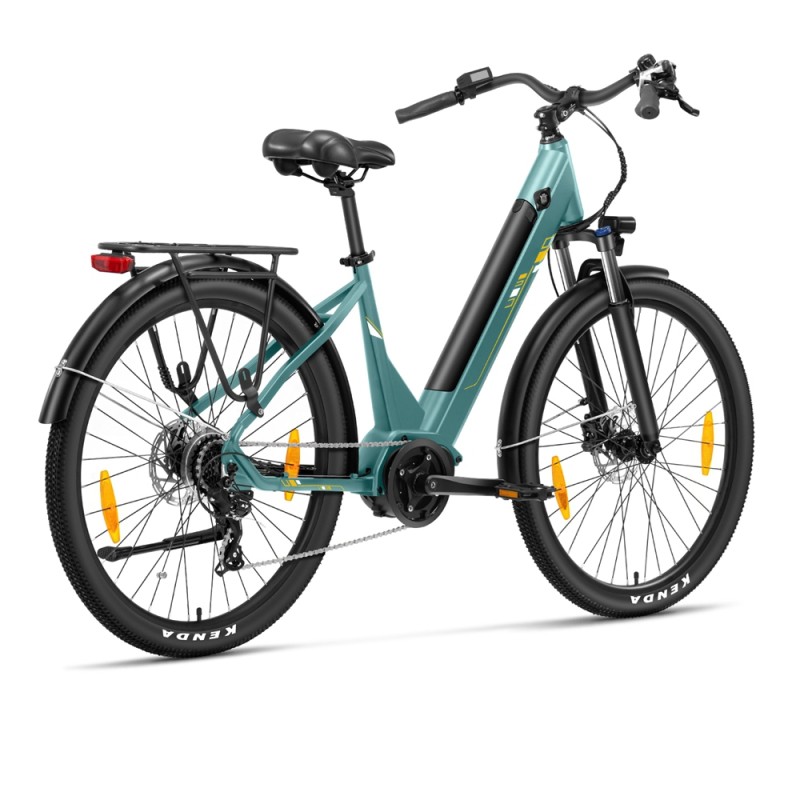 Touroll Urbano 3 Rower elektryczny, silnik o średnim momencie obrotowym 70 Nm, zasięg 120 km - Turkusowy