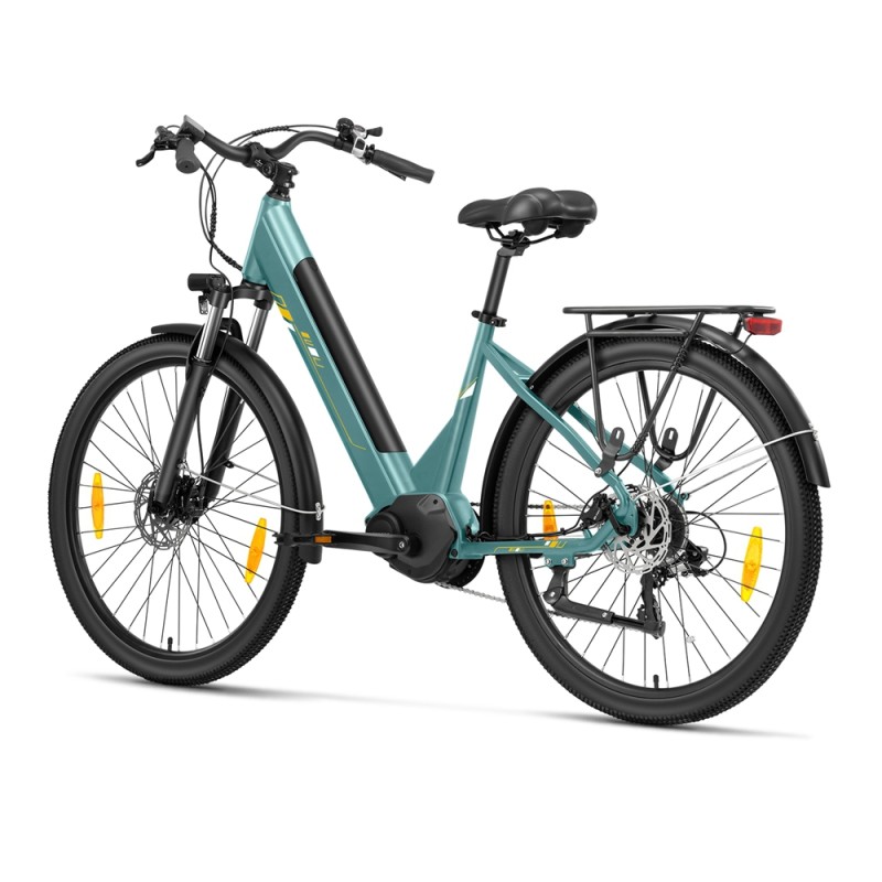 Touroll Urbano 3 Rower elektryczny, silnik o średnim momencie obrotowym 70 Nm, zasięg 120 km - Turkusowy