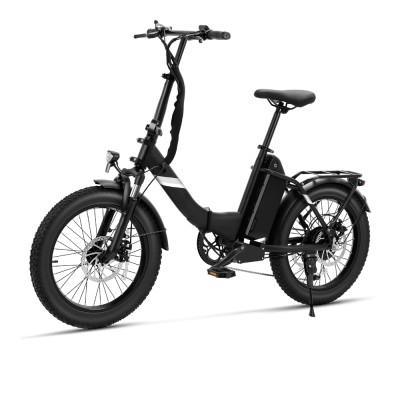 Touroll S3 Rower elektryczny z niską ramą i grubymi oponami, składana rama, opony 20" x 3,0", akumulator 36 V 13 Ah - Czarny
