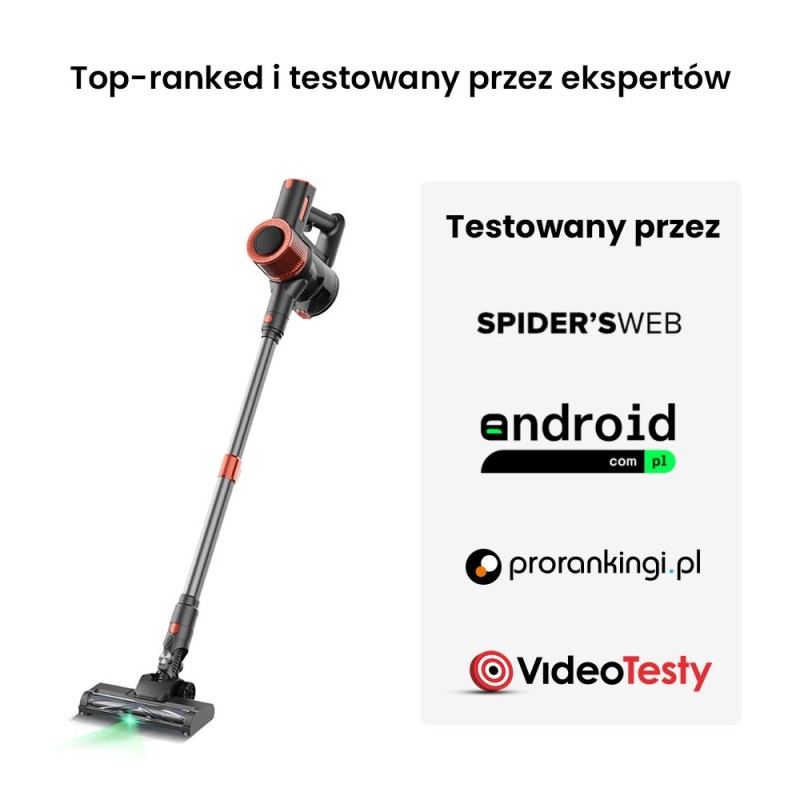 JIGOO C200 Bezprzewodowy odkurzacz - 23KPa, 350W, lekki 2,2kg, idealny do sierści, długich włosów i codziennego sprzątania
