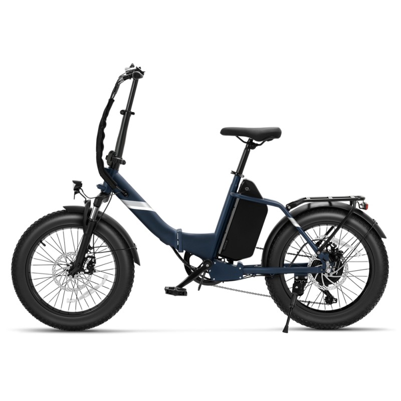 Touroll S3 Pro Rower elektryczny z niską ramą, 20-calowe opony typu fat, akumulator 48 V 27 Ah, zasięg 195 km – Niebieski