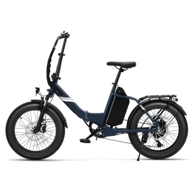Touroll S3 Pro Rower elektryczny z niską ramą, 20-calowe opony typu fat, akumulator 48 V 27 Ah, zasięg 195 km – Niebieski