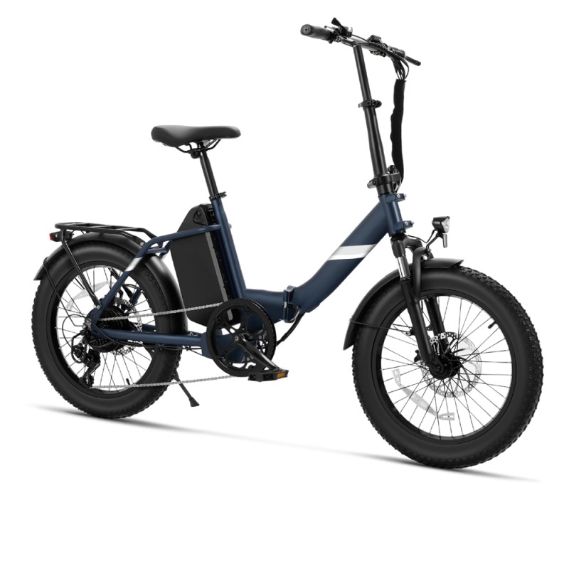 Touroll S3 Pro Rower elektryczny z niską ramą, 20-calowe opony typu fat, akumulator 48 V 27 Ah, zasięg 195 km – Niebieski