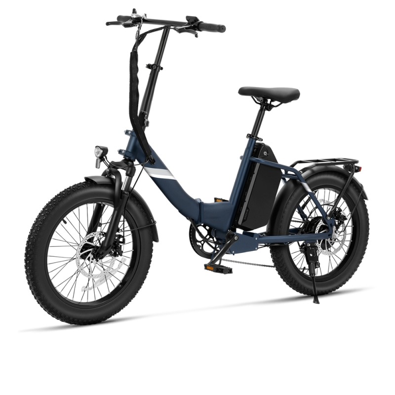 Touroll S3 Pro Rower elektryczny z niską ramą, 20-calowe opony typu fat, akumulator 48 V 27 Ah, zasięg 195 km – Niebieski