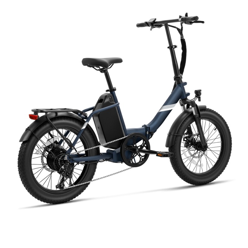 Touroll S3 Pro Rower elektryczny z niską ramą, 20-calowe opony typu fat, akumulator 48 V 27 Ah, zasięg 195 km – Niebieski