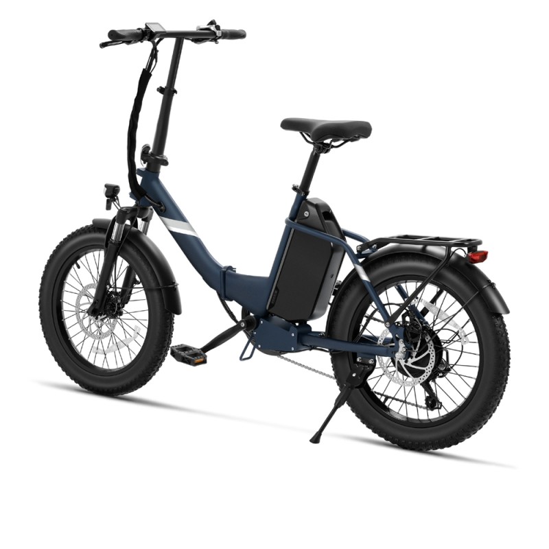 Touroll S3 Pro Rower elektryczny z niską ramą, 20-calowe opony typu fat, akumulator 48 V 27 Ah, zasięg 195 km – Niebieski