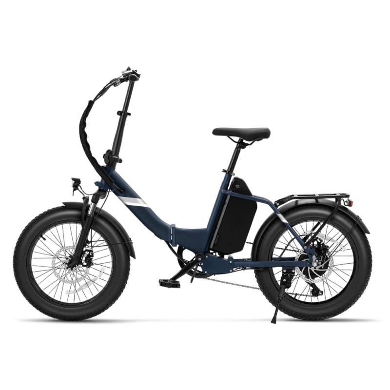 Touroll S3 Pro Rower elektryczny z niską ramą, 20-calowe opony typu fat, akumulator 48 V 27 Ah, zasięg 195 km – Niebieski