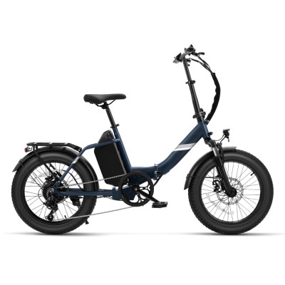 Touroll S3 Pro Rower elektryczny z niską ramą, 20-calowe opony typu fat, akumulator 48 V 27 Ah, zasięg 195 km – Niebieski