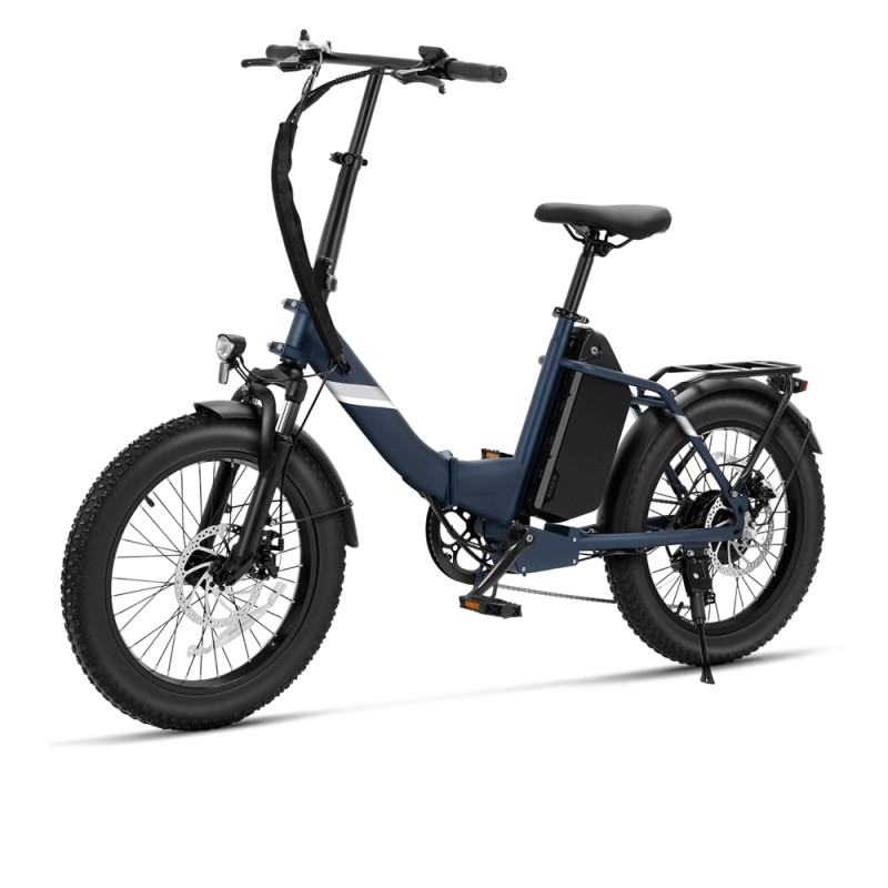 Touroll S3 Pro Rower elektryczny z niską ramą, 20-calowe opony typu fat, akumulator 48 V 27 Ah, zasięg 195 km – Niebieski