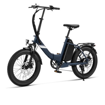 Touroll S3 Pro Rower elektryczny z niską ramą, 20-calowe opony typu fat, akumulator 48 V 27 Ah, zasięg 195 km – Niebieski