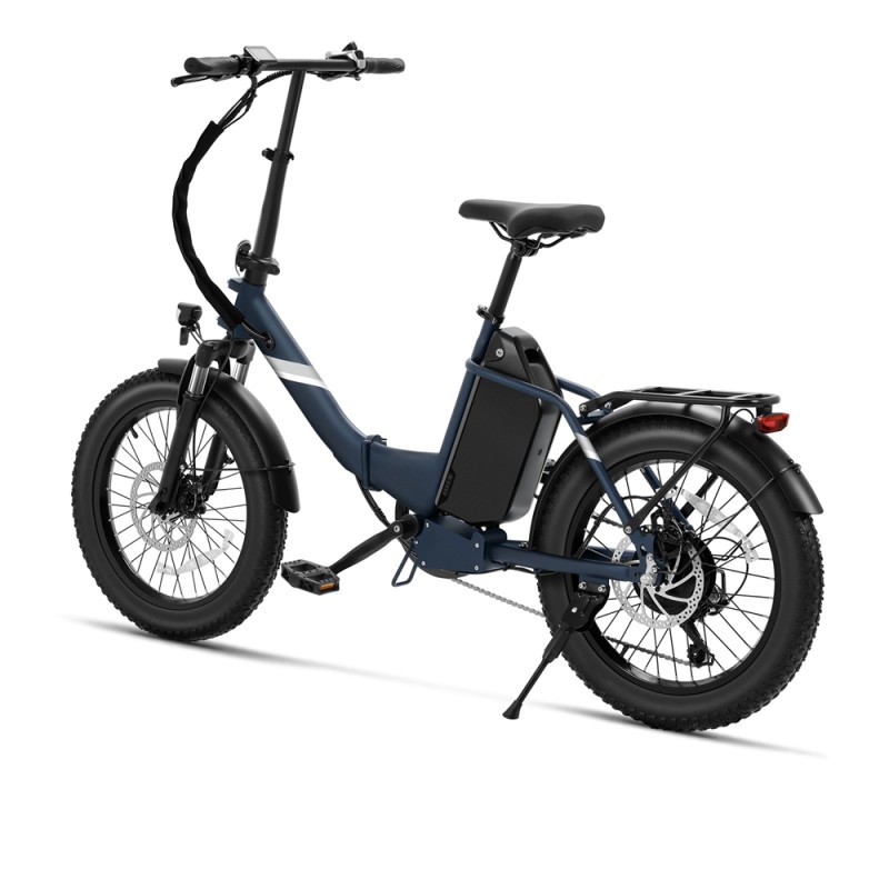 Touroll S3 Pro Rower elektryczny z niską ramą, 20-calowe opony typu fat, akumulator 48 V 27 Ah, zasięg 195 km – Niebieski