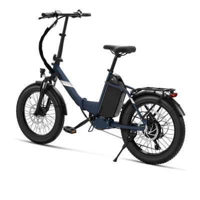 Touroll S3 Pro Rower elektryczny z niską ramą, 20-calowe opony typu fat, akumulator 48 V 27 Ah, zasięg 195 km – Niebieski