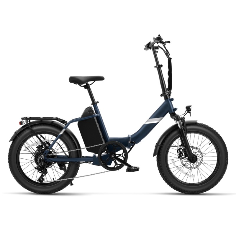 Touroll S3 Pro Rower elektryczny z niską ramą, 20-calowe opony typu fat, akumulator 48 V 27 Ah, zasięg 195 km – Niebieski