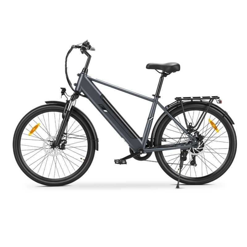 Touroll J2 Rower elektryczny High-Step, silnik 250 W, zasięg 100 km, 7-biegowa przerzutka Shimano – Szary