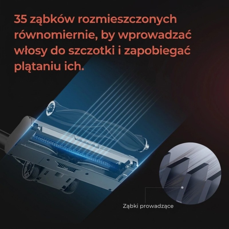 JIGOO C200 Odkurzacz bezprzewodowy  - moc ssania 23KPa, 350W, 2.2kg, pojemność 1,2 l, 5-stopniowa filtracja, 40min pracy czas