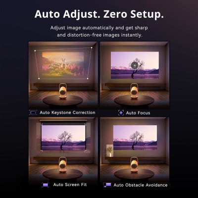 Projektor Google TV ETOE Starfish 2, 500 ANSI lumenów Full HD, oświetlenie ambientowe, dwa głośniki 5 W