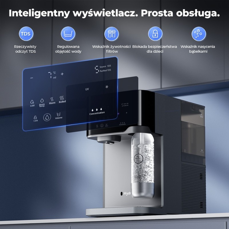 Hydrofast C300 Premium oczyszczacz wody RO – gorąca, zimna i gazowana woda + mineralizacja, kompletna stacja do wody i napojów