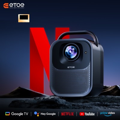 ETOE Seal Pro Przenośny projektor – 1300 ANSI, Full HD, Google TV, do kina domowego, sypialni i seansów na świeżym powietrzu