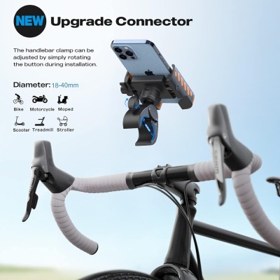 Uchwyt na telefon do roweru, hulajnogi i motocykla – na kierownice 0.71-1.57'' (18-40mm), telefony 4.5-7.0''