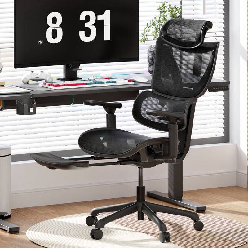ACGAM CG-5245M ergonomiczne krzesło gamingowe – regulowane wsparcie lędźwiowe, odchylenie i udźwig 300 lbs