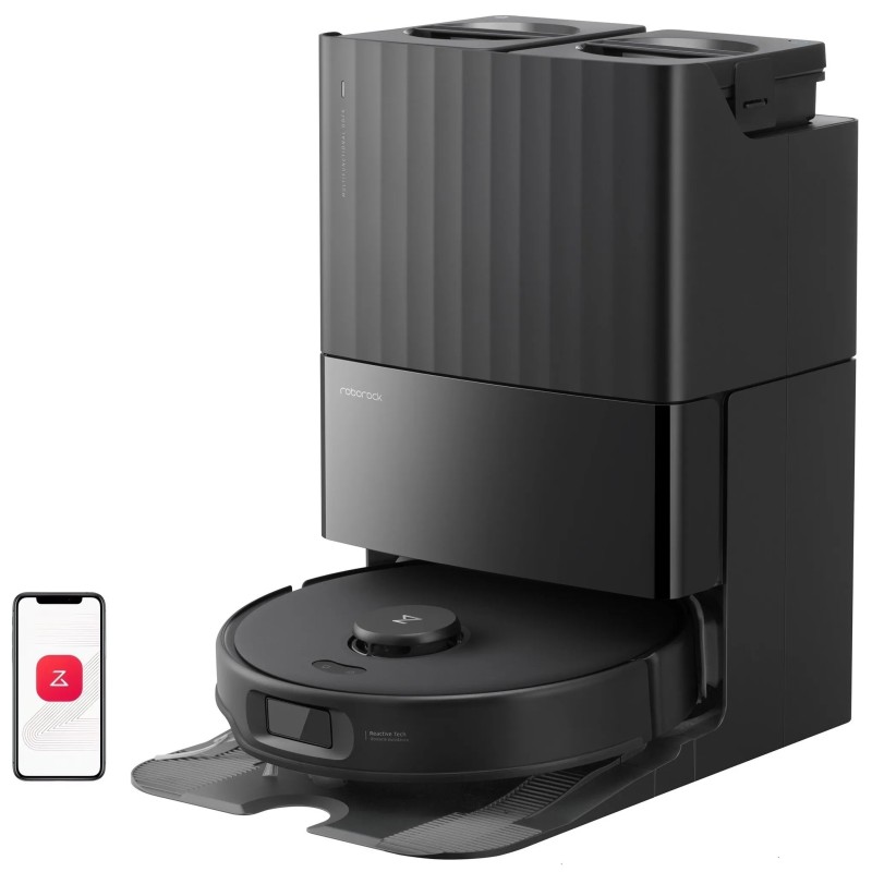 Roborock Qrevo Edge 5V1 robot sprzątający i mopujący – 18 500 Pa, szczotki anti-tangle, stacja 3.0 - Czarny
