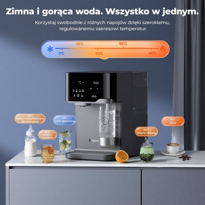 Hydrofast C300 Premium oczyszczacz wody RO – gorąca, zimna i gazowana woda + mineralizacja, kompletna stacja do wody i napojów
