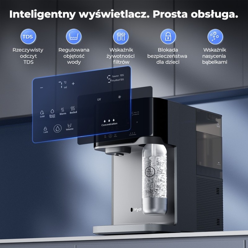 Hydrofast C300 Premium oczyszczacz wody RO – gorąca, zimna i gazowana woda + mineralizacja, kompletna stacja do wody i napojów