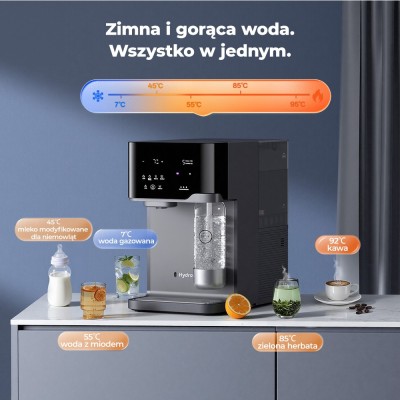 Hydrofast C300 Premium oczyszczacz wody RO – gorąca, zimna i gazowana woda + mineralizacja, kompletna stacja do wody i napojów