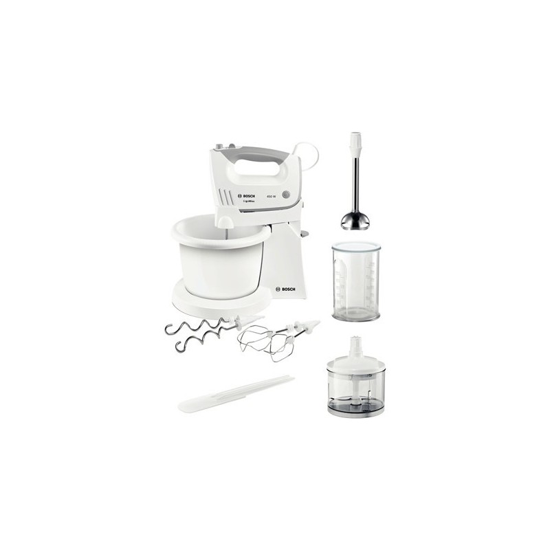Bosch MFQ36490 Mikser stojący 450W, pięć regulowanych prędkości, funkcja Turbo - Biały
